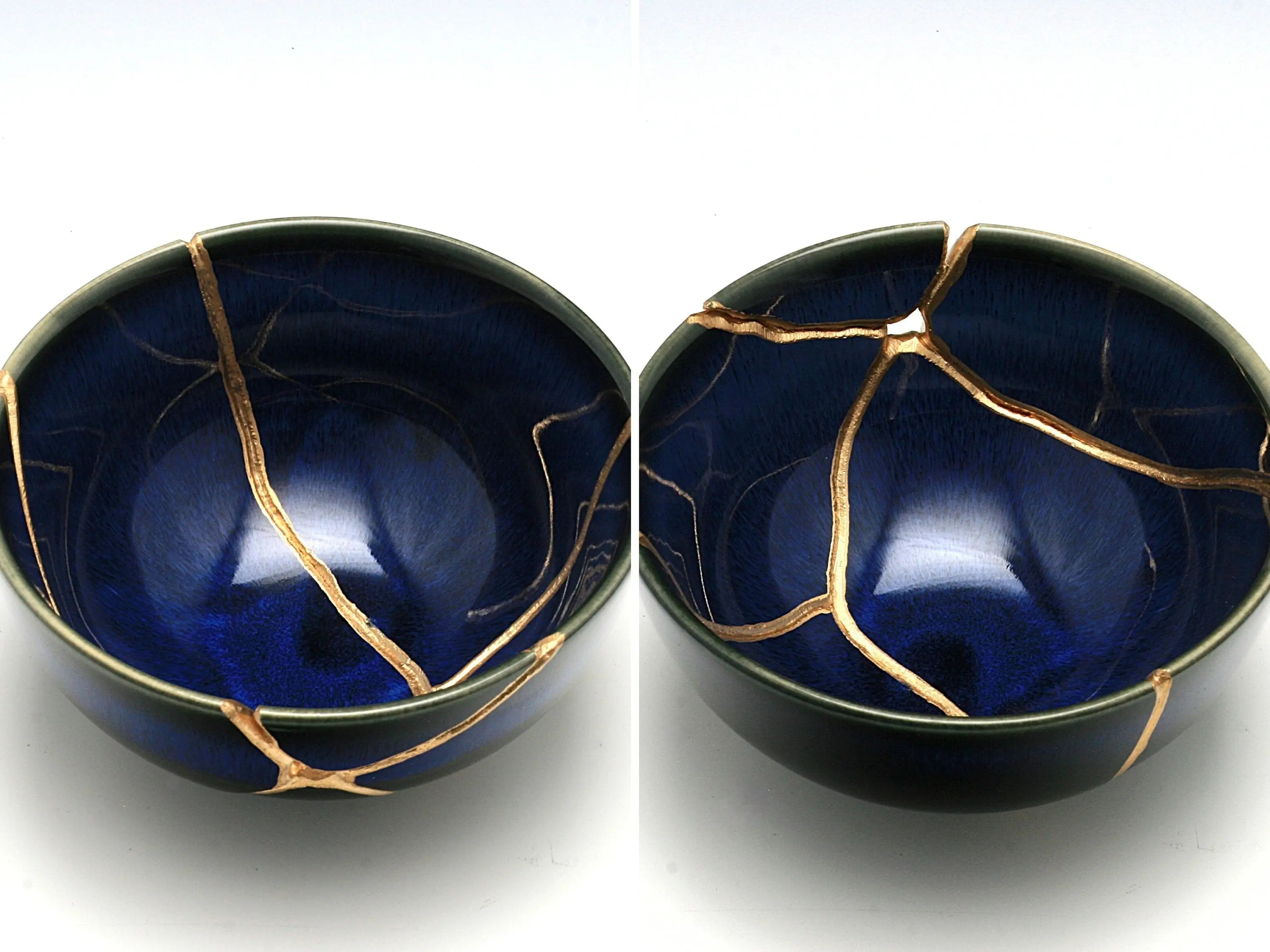 Medium Blue Kintsugi Bowl