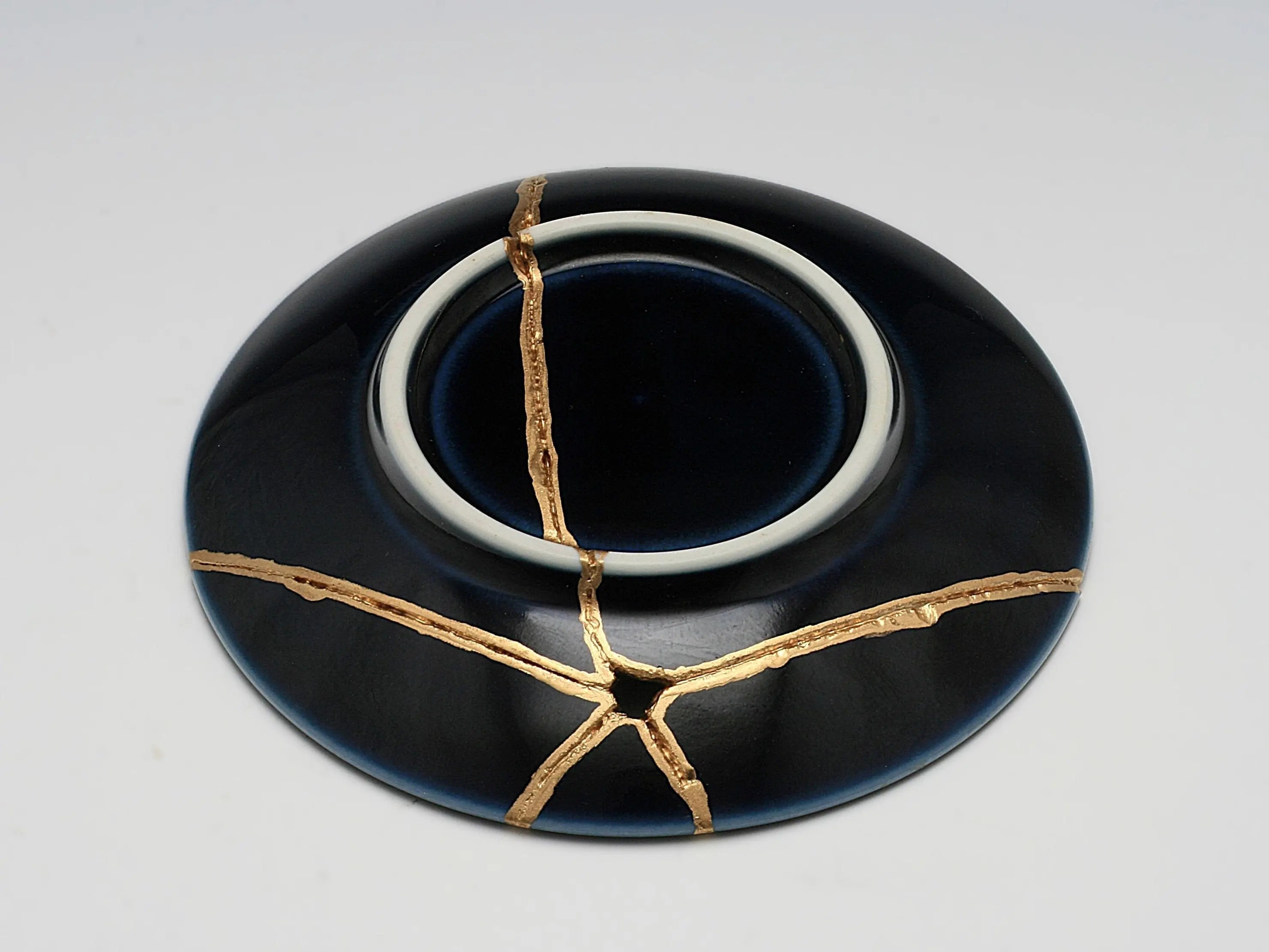 Medium Blue Kintsugi Plate