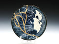 Small Blue and White Kintsugi Plate with Radish Image