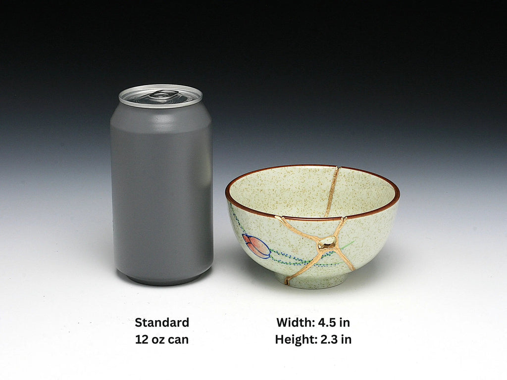 Medium Kintsugi Bowl with Rose Image