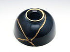 Medium Speckled Dark Blue Kintsugi Bowl