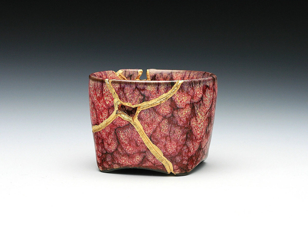 Small Pink Kintsugi Saki Cup