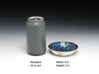 Small Blue and White Kintsugi Plate with Flowers
