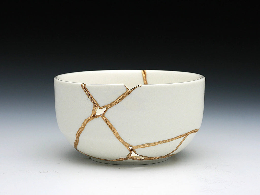Medium White Kintsugi Bowl