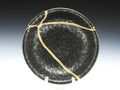 Small Black Kintsugi Plate with Texture