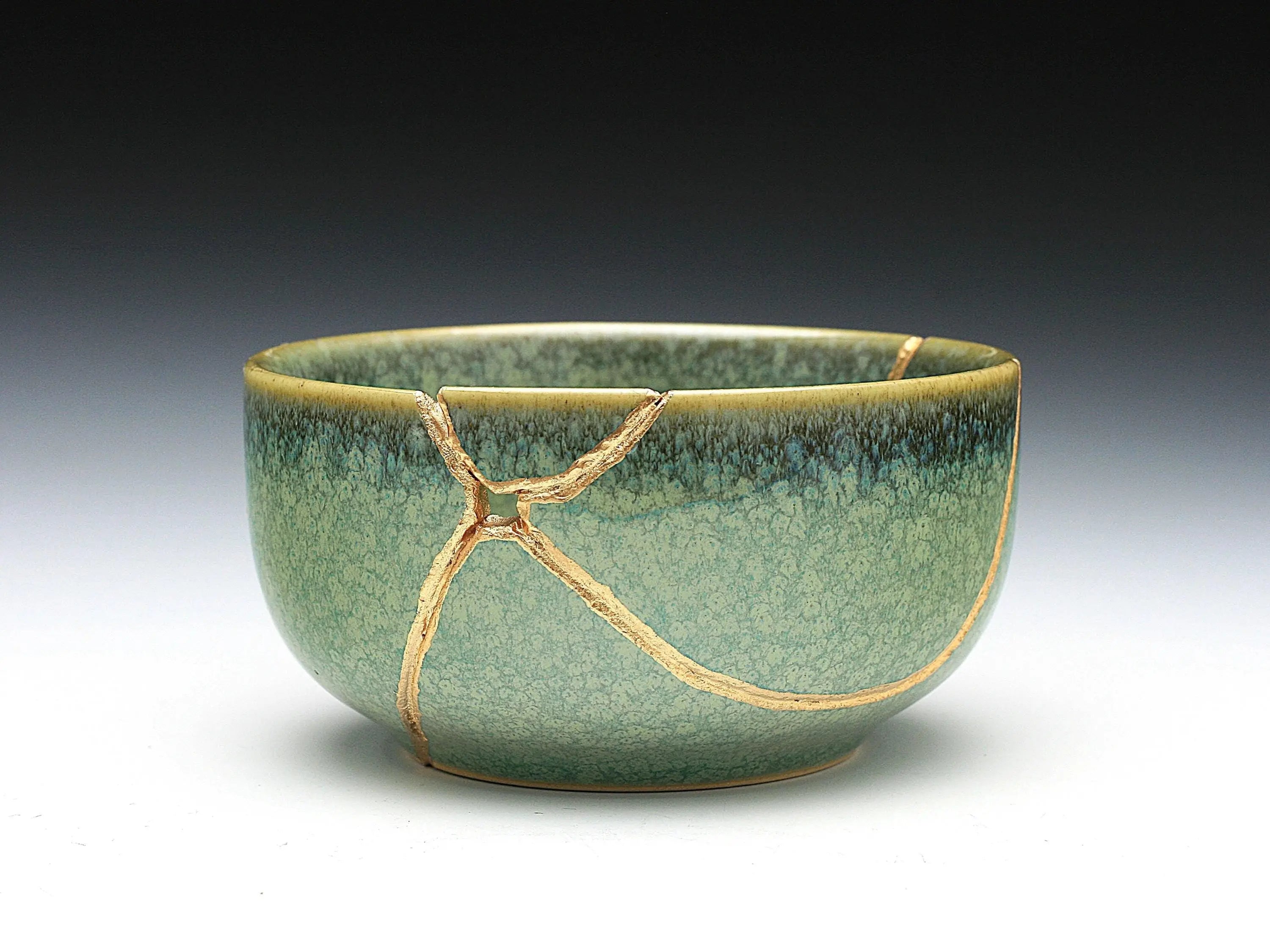 Medium Green Kintsugi Bowl