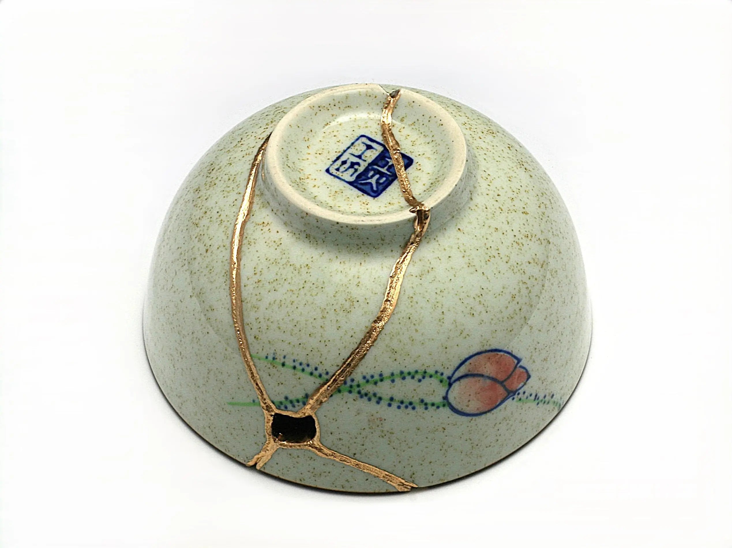 Medium Kintsugi Bowl with Rose Image