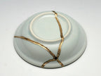 Small Blue and White Kintsugi Plate with Leaves