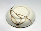 Small Blue and White Kintsugi Plate with Radish Image