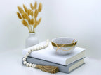 Medium Brown and White Kintsugi Bowl with Texture