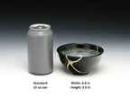 Medium Black and White Kintsugi Bowl with Swirl Pattern