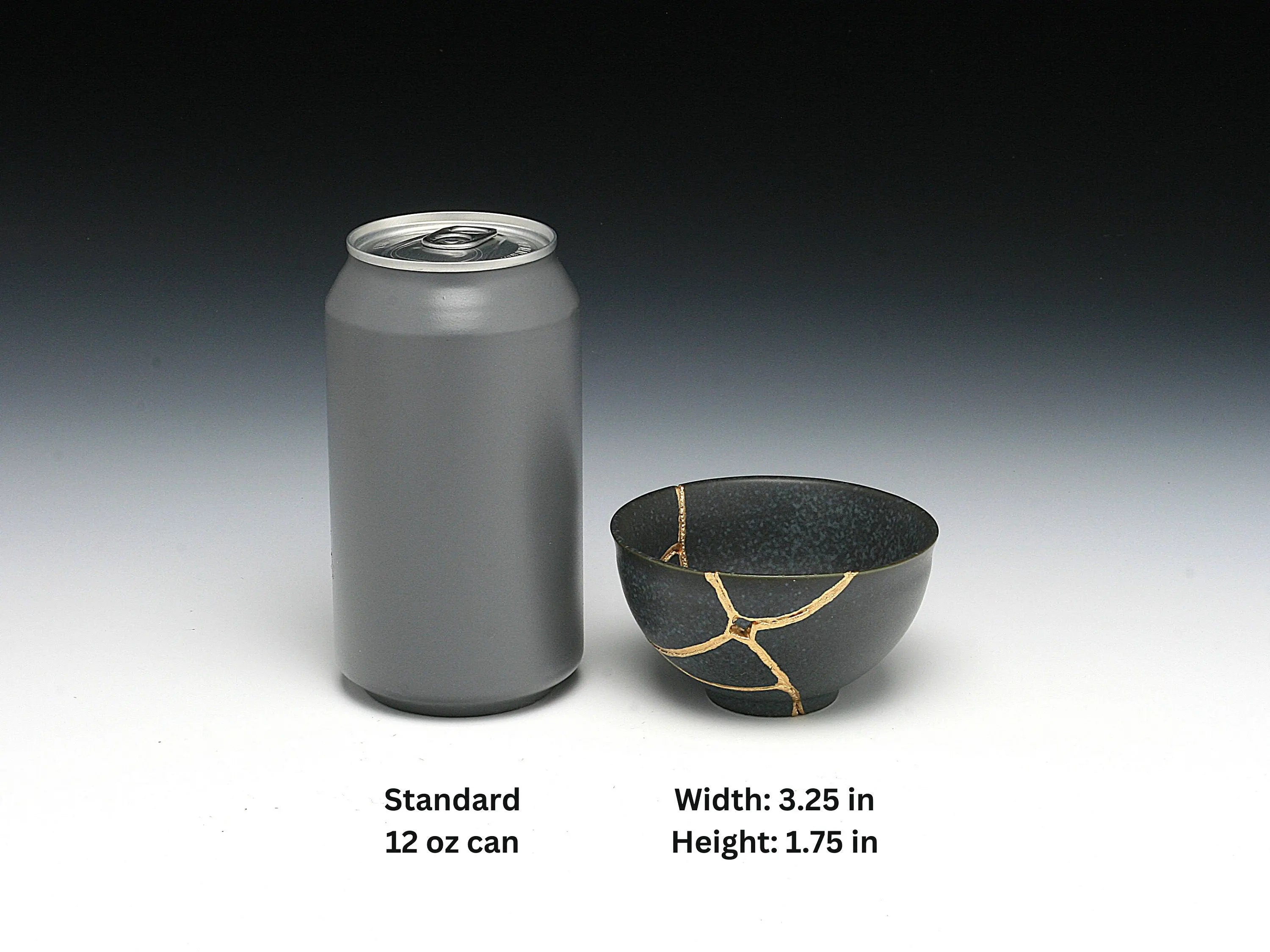 Small Black Kintsugi Teacup