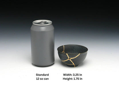 Small Black Kintsugi Teacup