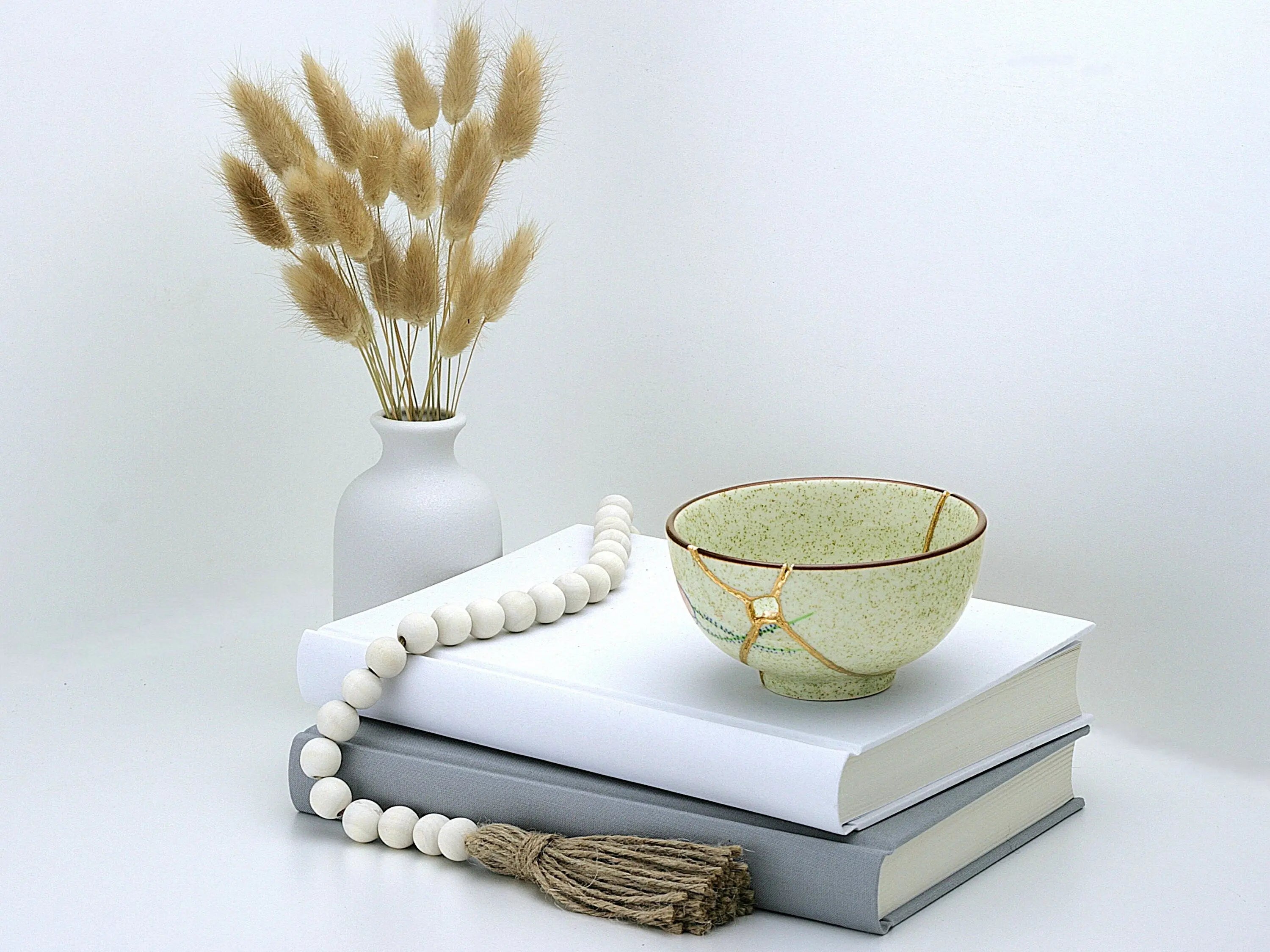 Medium Kintsugi Bowl with Rose Image