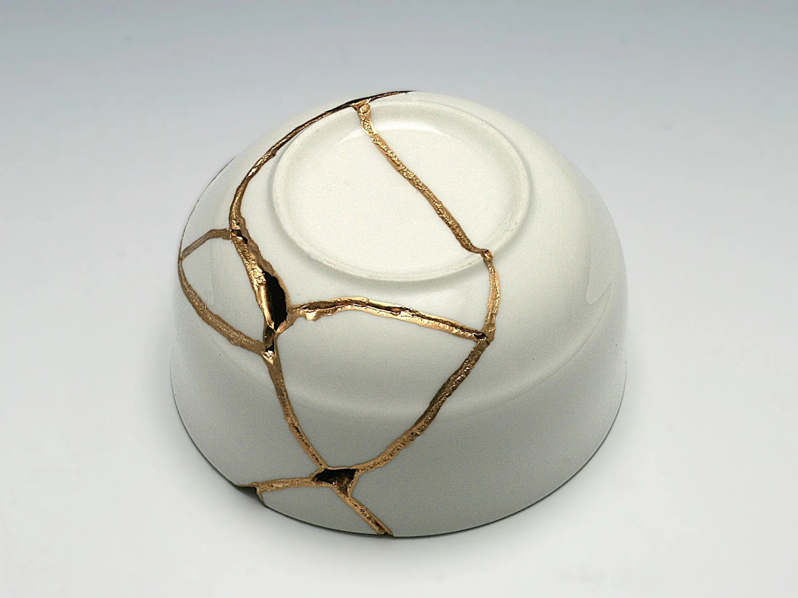Medium White Kintsugi Bowl