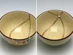 Medium Beige Kintsugi Bowl with Images