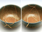 Large Brown and Blue Kintsugi Bowl