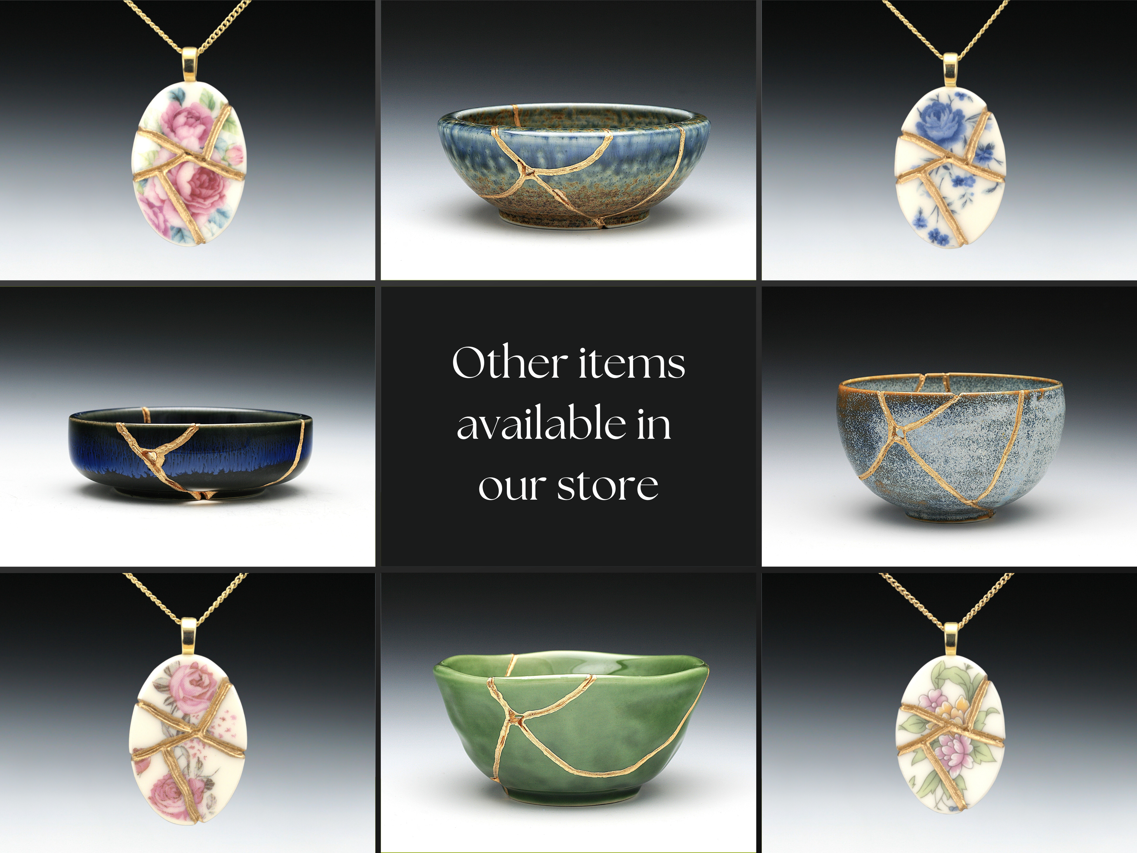 Graceful Flowers Kintsugi Necklace