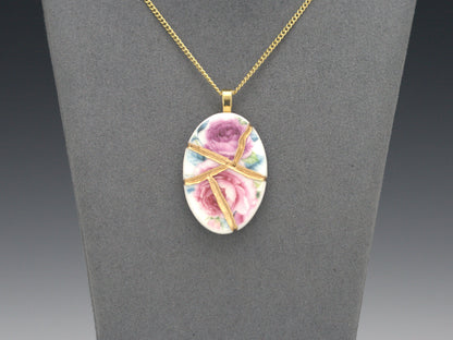 Pink & Purple Rose Kintsugi Necklace