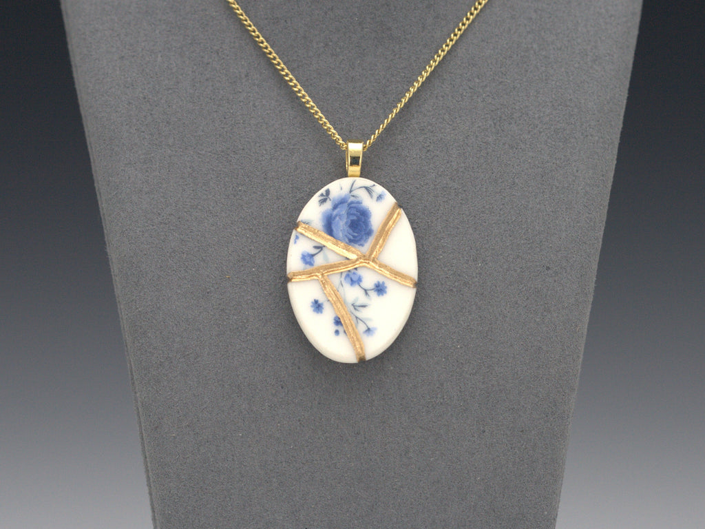 Timeless Blue Kintsugi Necklace