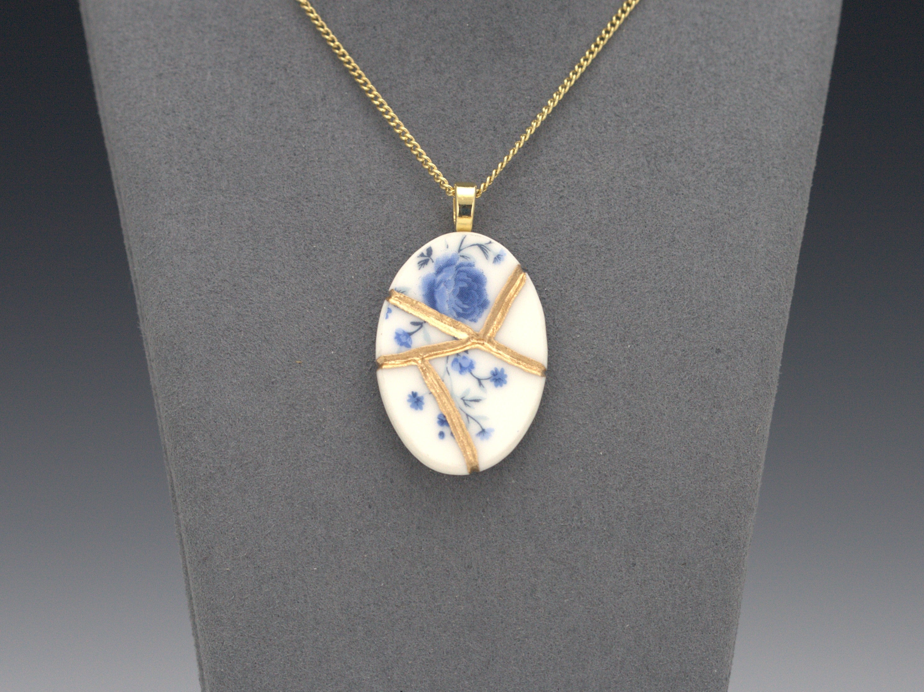 Timeless Blue Kintsugi Necklace
