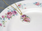 Pink & Purple Rose Kintsugi Necklace