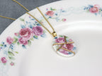 Blooming Pink Rose Kintsugi Necklace