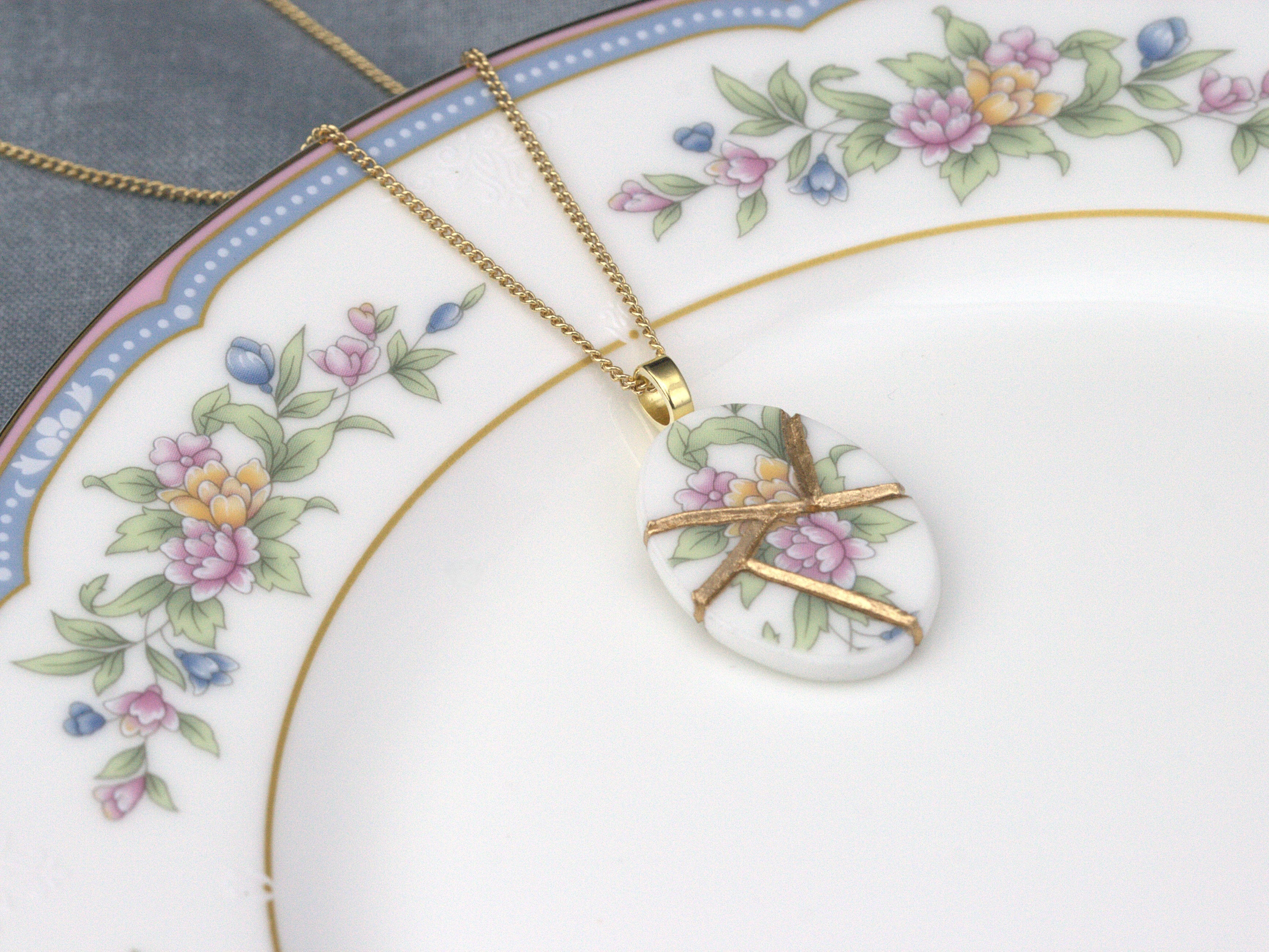 Delicate Floral Kintsugi Necklace