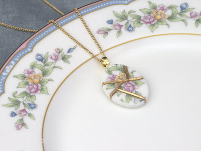 Delicate Floral Kintsugi Necklace