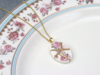 Soft Pink Rose Kintsugi Necklace