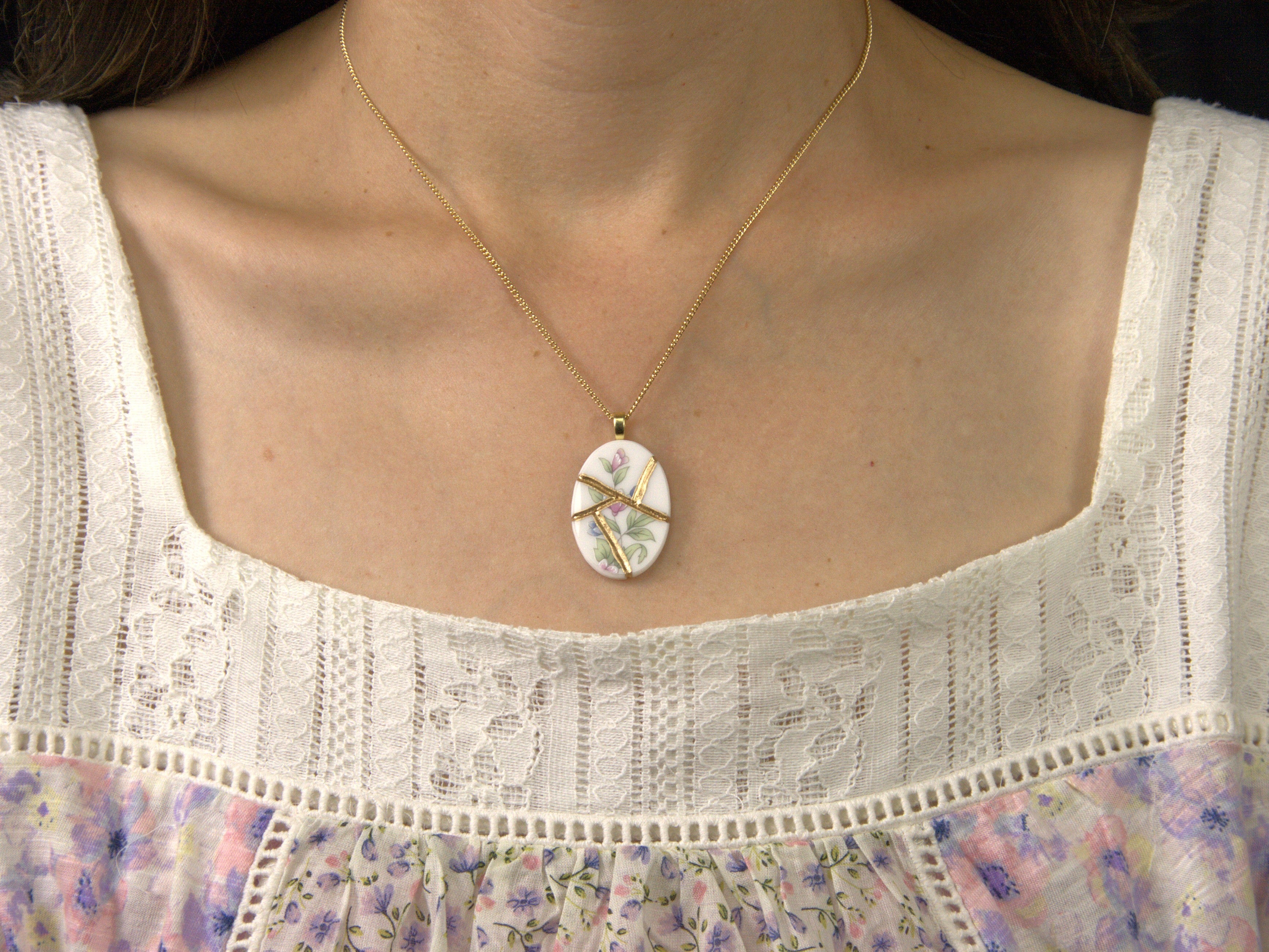 Graceful Flowers Kintsugi Necklace