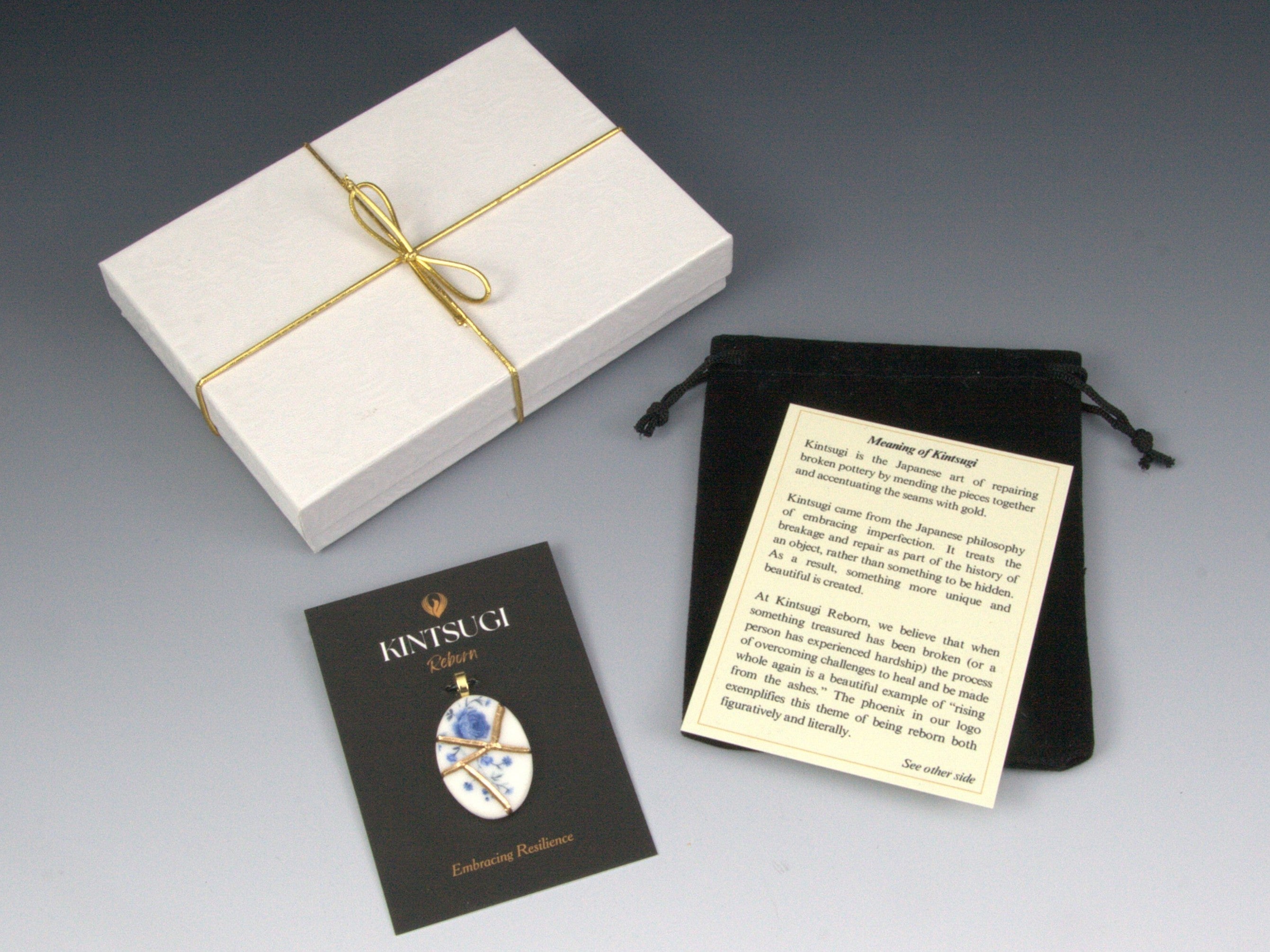 Timeless Blue Kintsugi Necklace