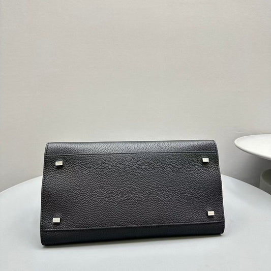 The Row Margaux 12 Black Leather