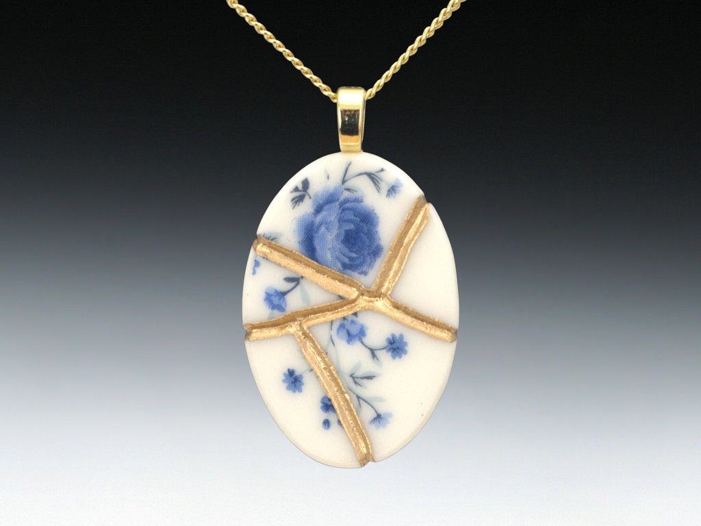 Timeless Blue Kintsugi Necklace