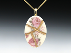 Soft Pink Rose Kintsugi Necklace