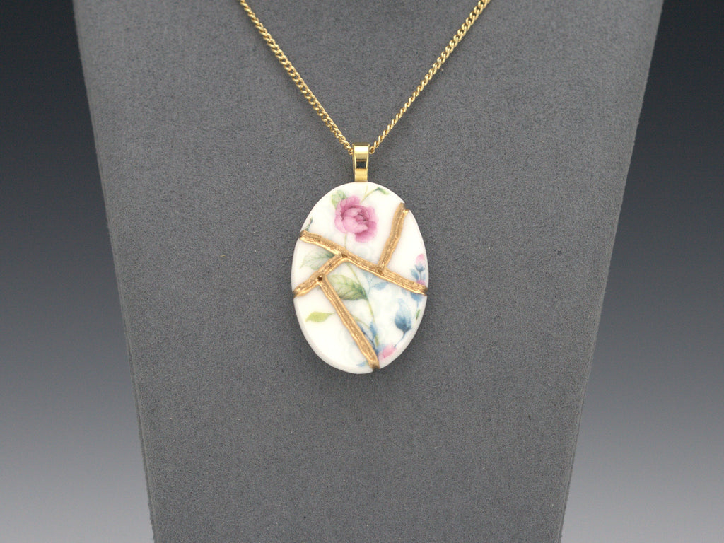 Pastel Floral Kintsugi Necklace