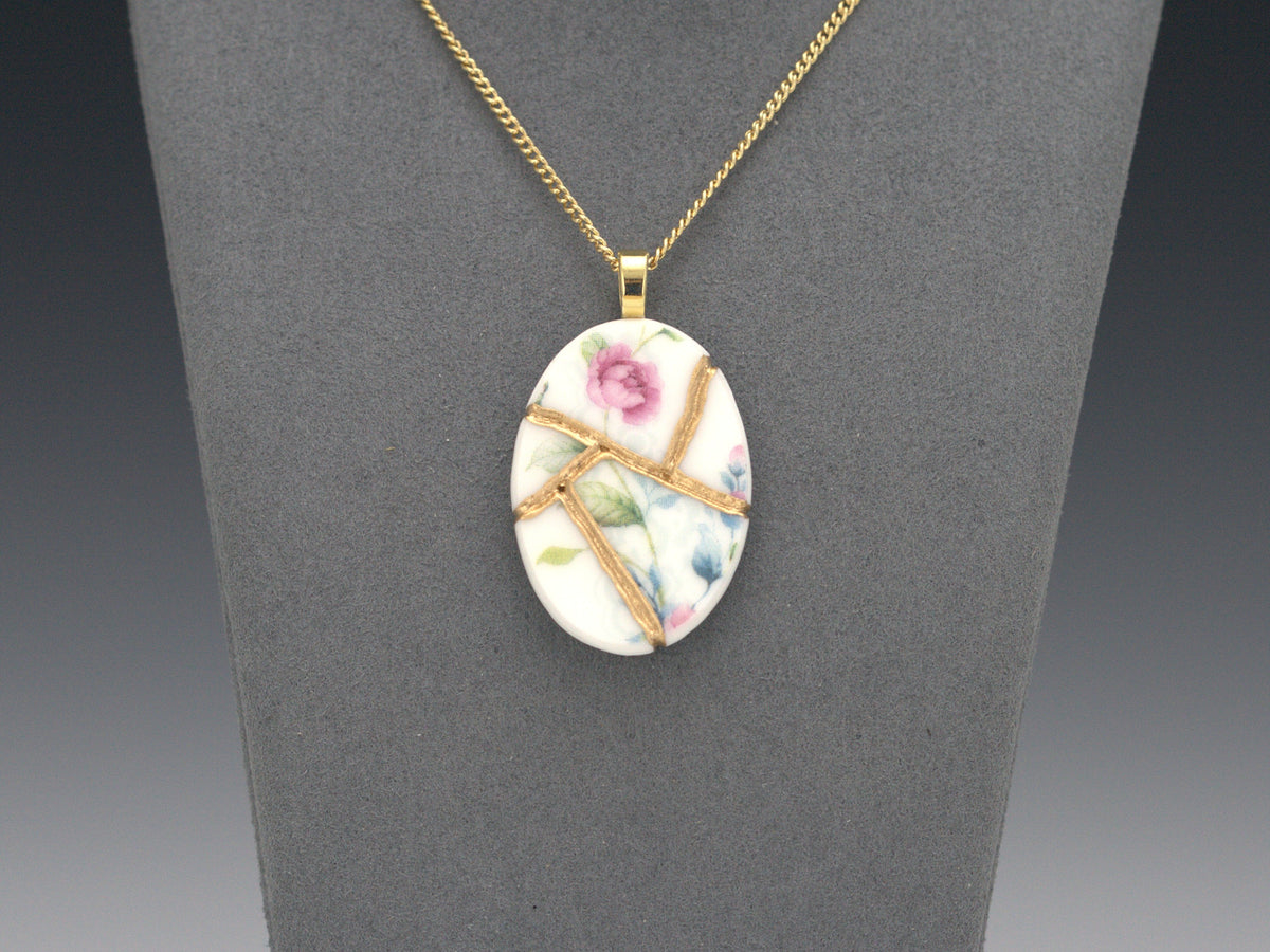 Pastel Floral Kintsugi Necklace