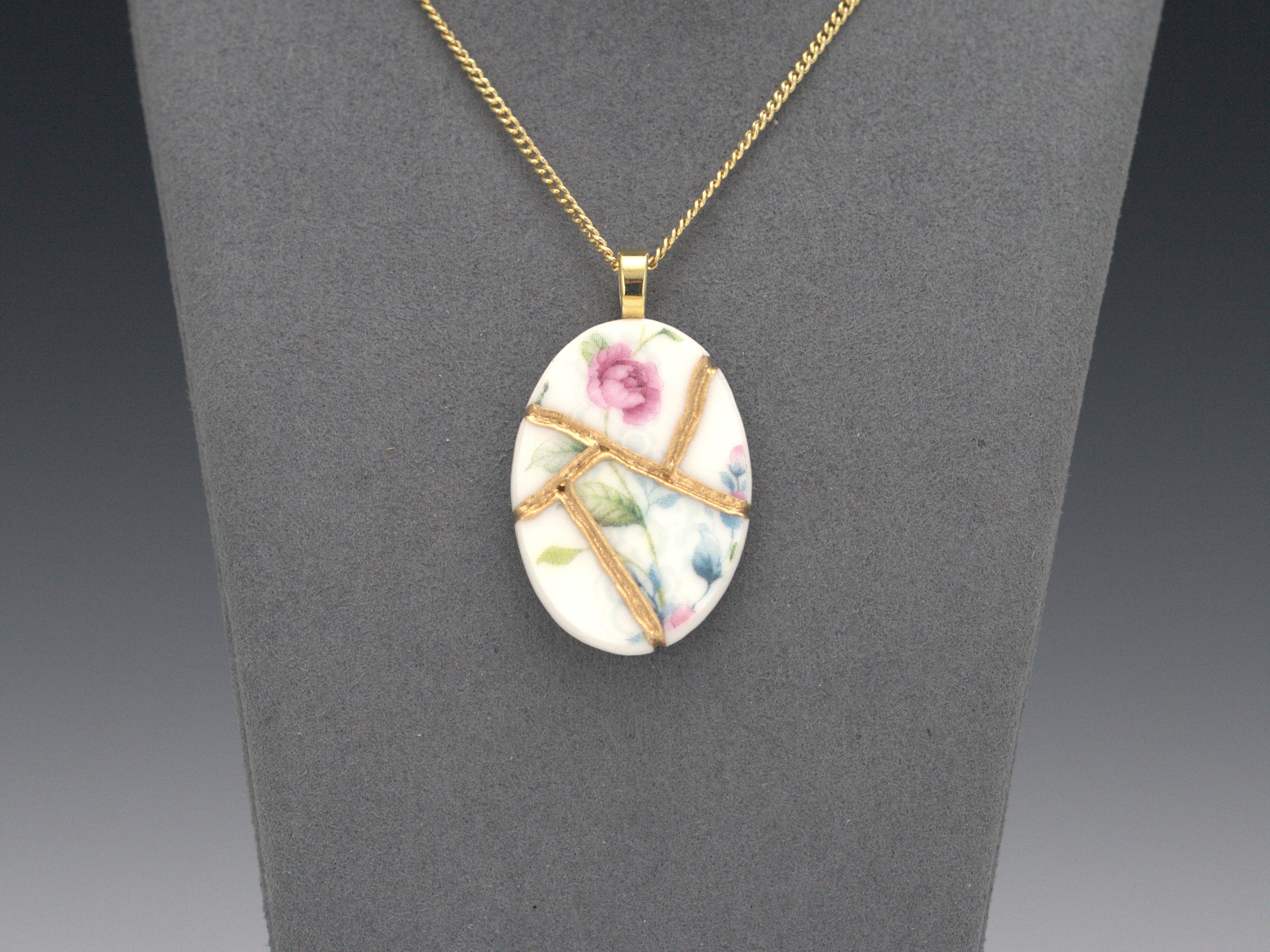 Pastel Floral Kintsugi Necklace