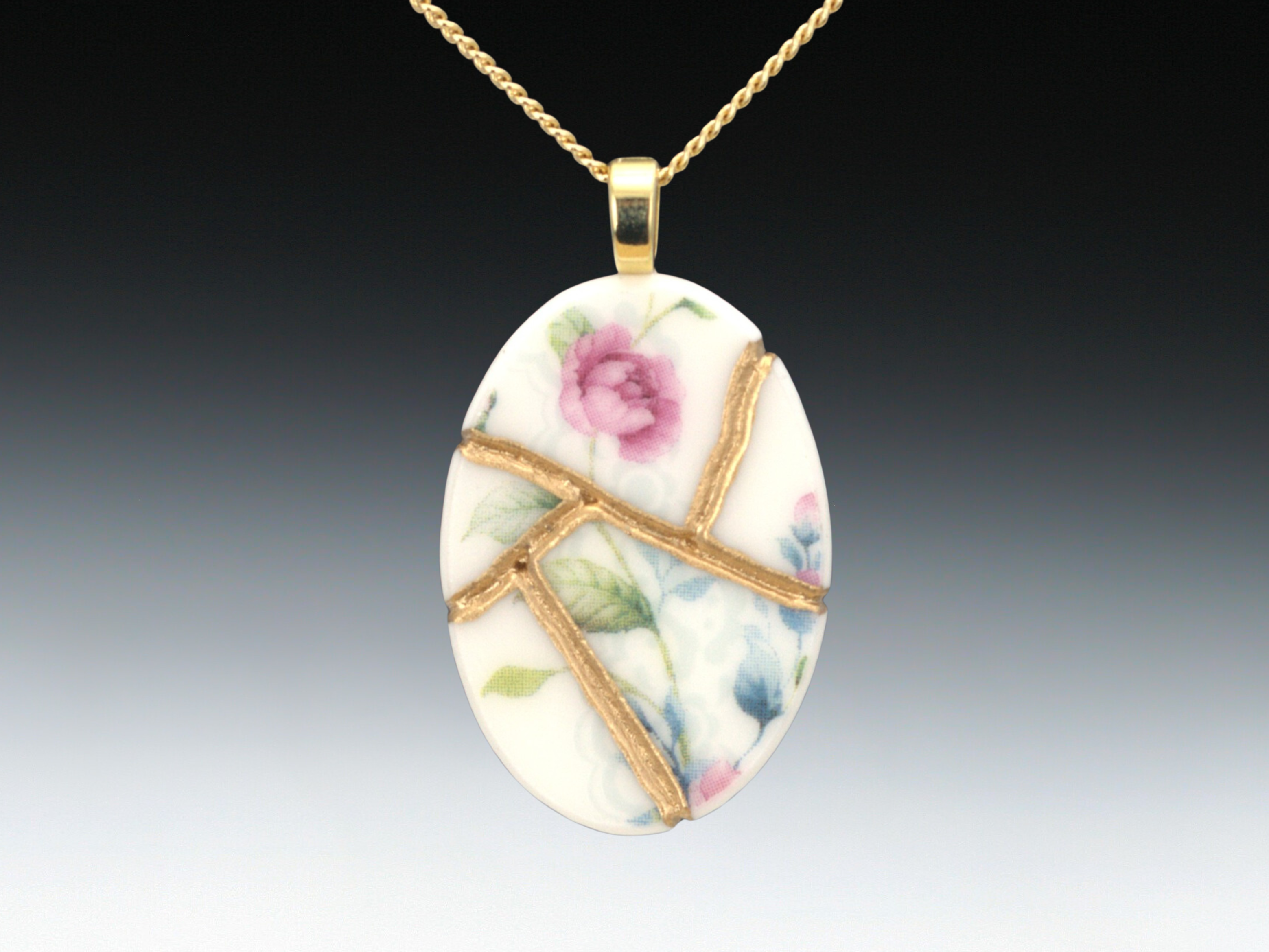 Pastel Floral Kintsugi Necklace