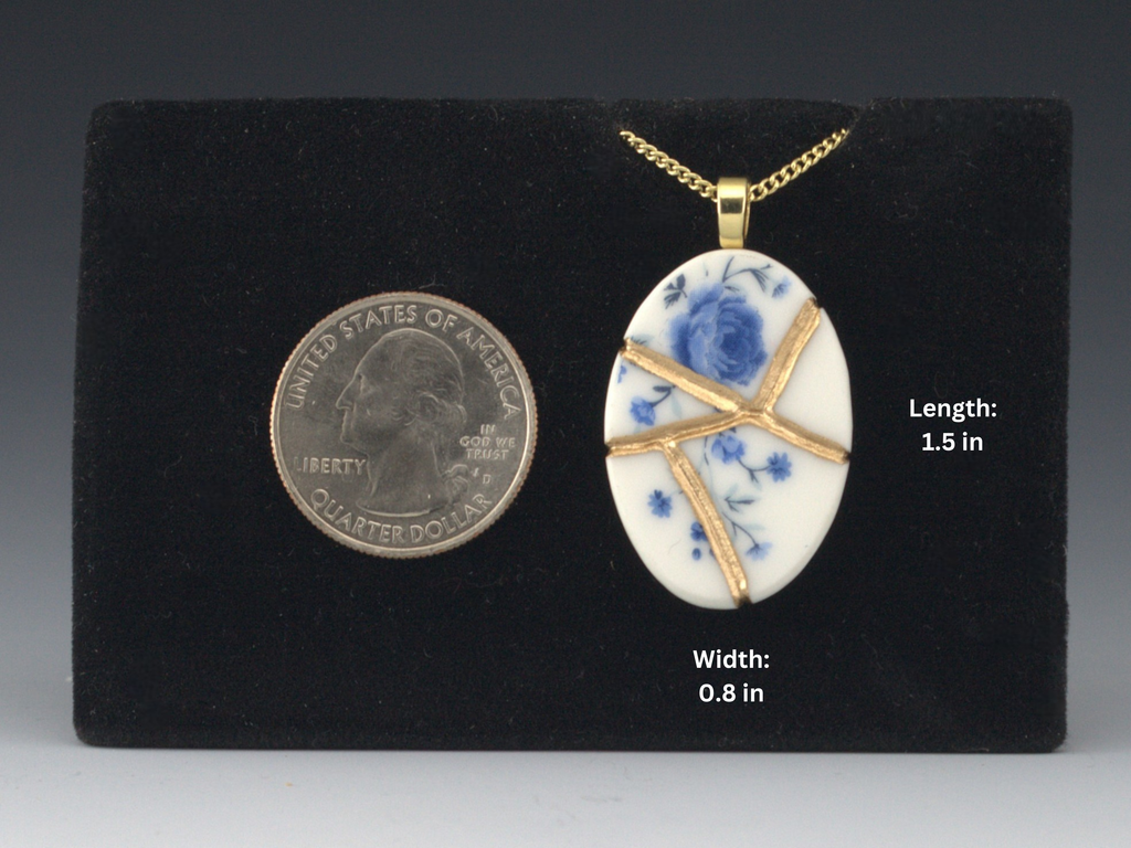 Timeless Blue Kintsugi Necklace