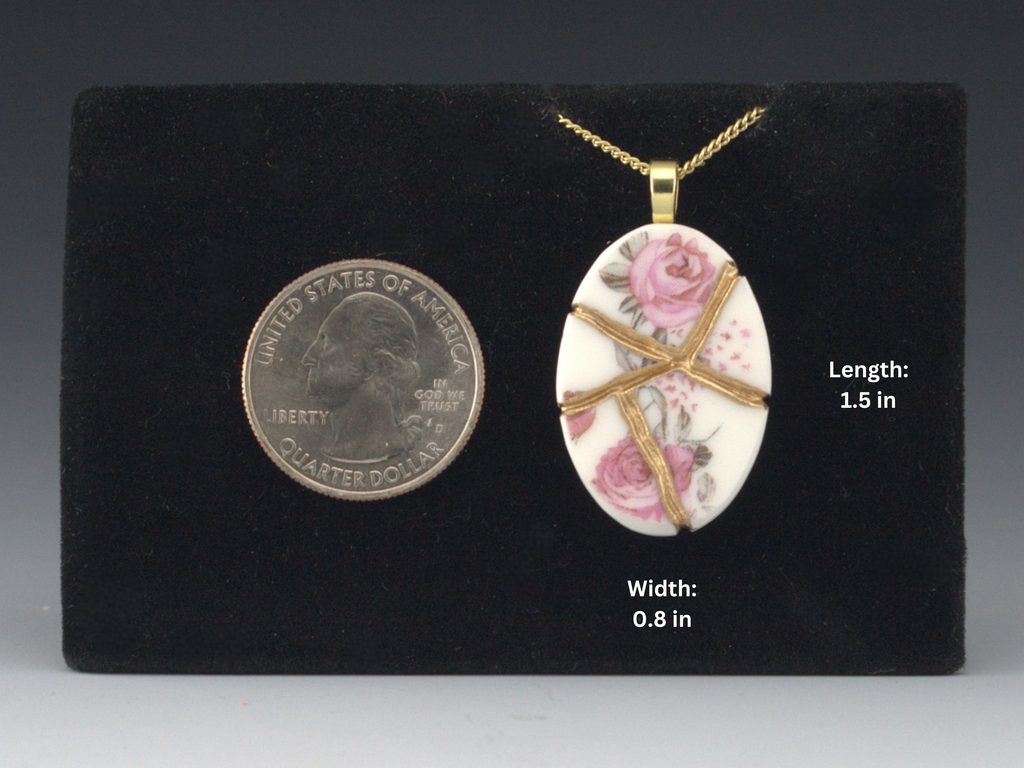 Soft Pink Rose Kintsugi Necklace