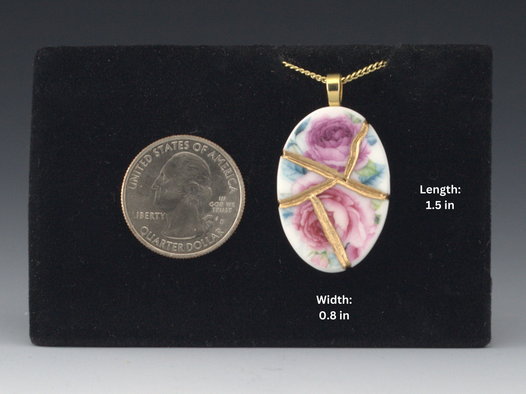 Pink & Purple Rose Kintsugi Necklace