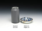 Small Blue and White Kintsugi Plate with Leaves
