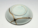 Small Blue and White Kintsugi Plate with Pattern