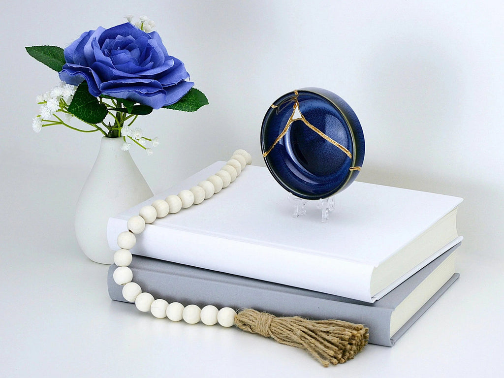 Small Dark Blue Kintsugi Dish