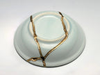 Small Blue and White Kintsugi Plate with Small Flowers