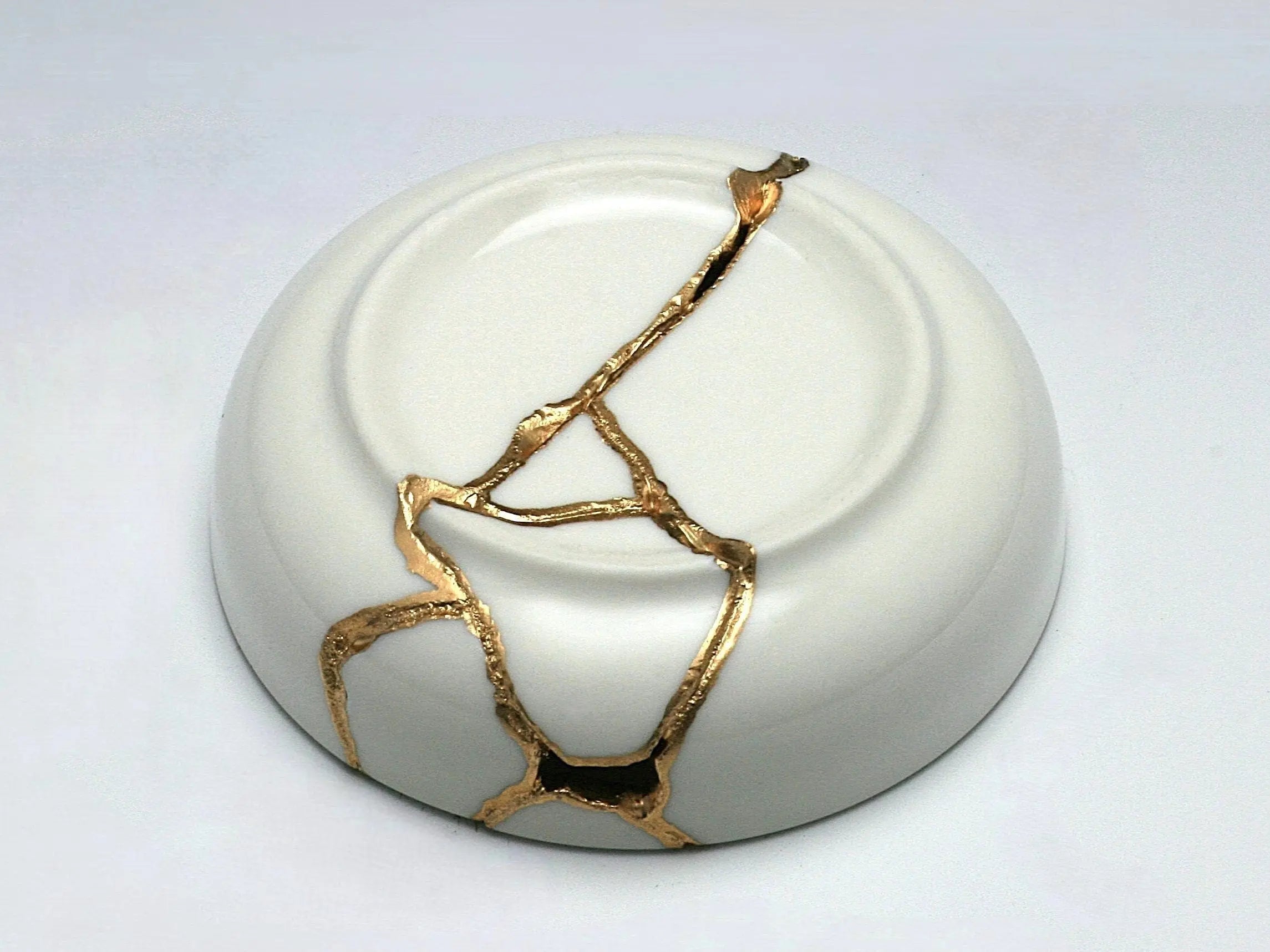 Small White Kintsugi Dish