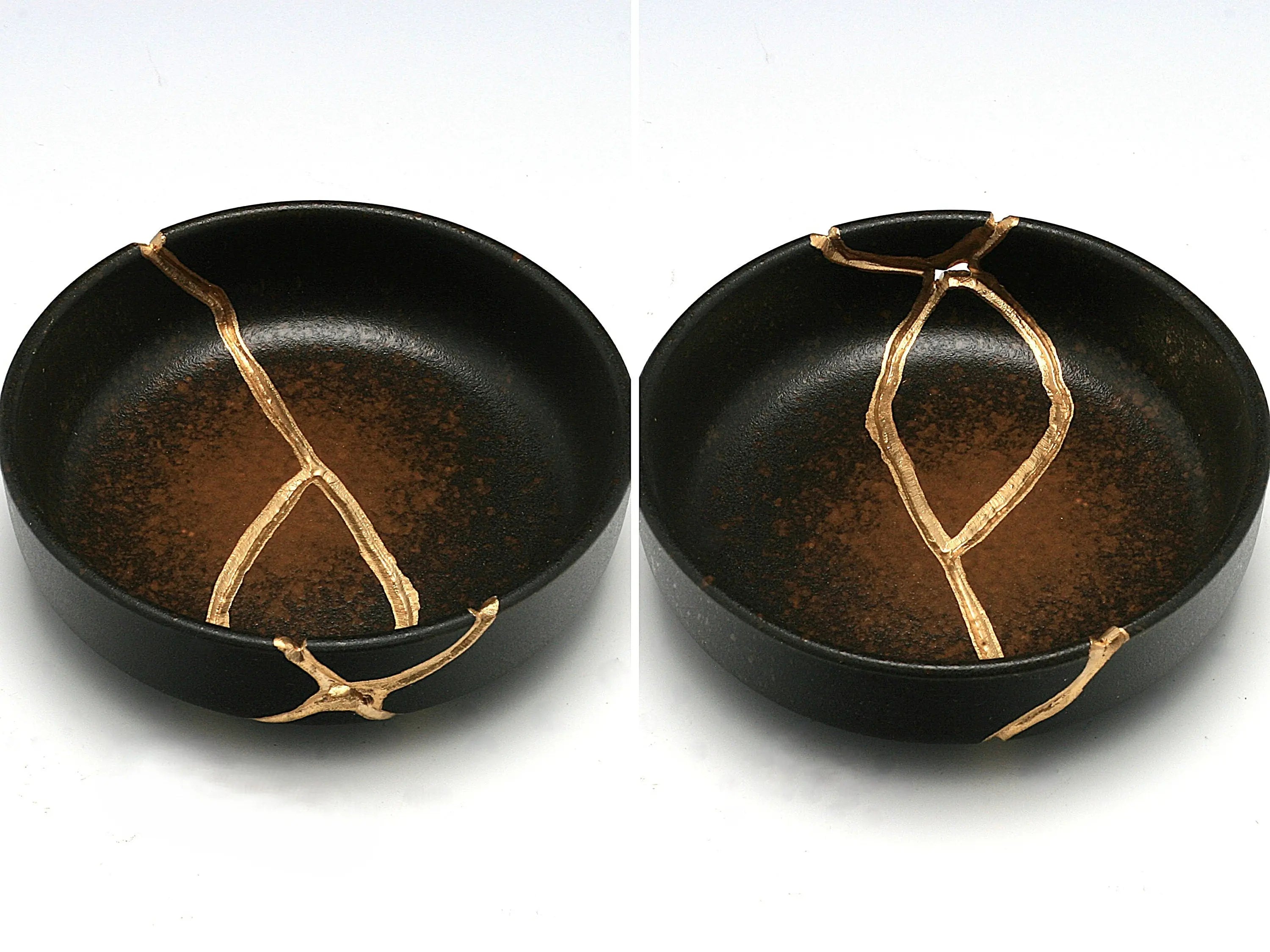 Small Brown Kintsugi Dish