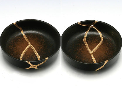 Small Brown Kintsugi Dish