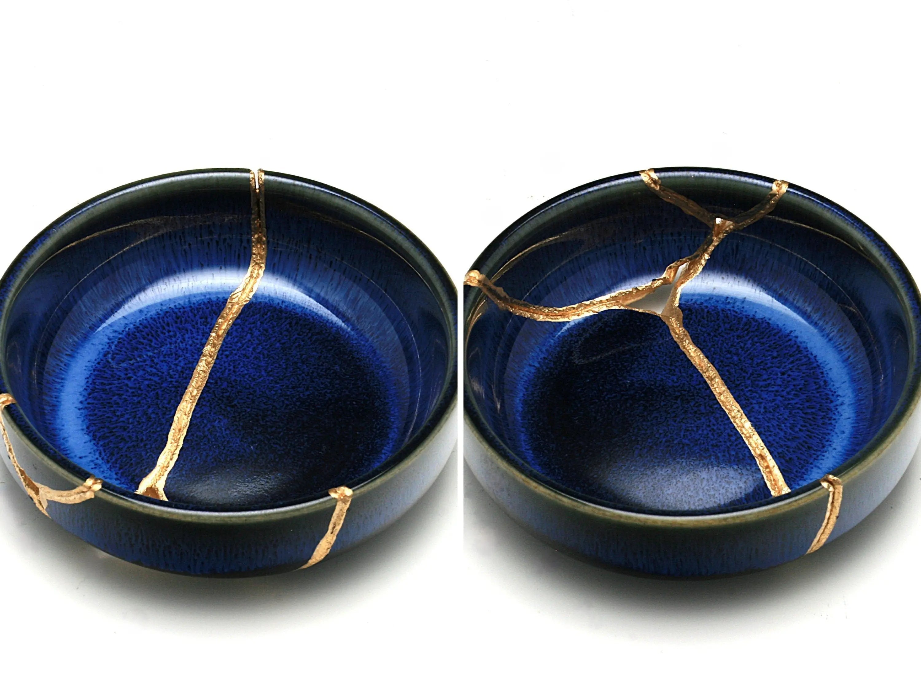 Small Dark Blue Kintsugi Dish
